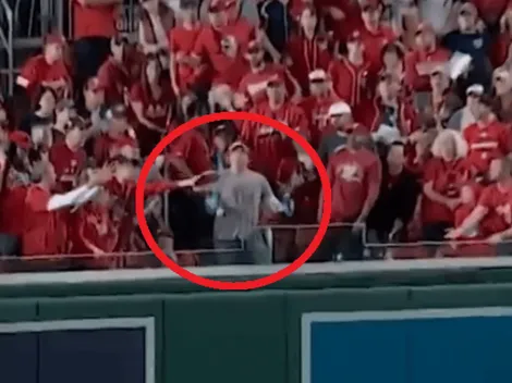 Vídeo: fanático de los Nationals arriesgó el cuerpo por su cerveza y ganó el mejor premio de su vida en la Serie Mundial