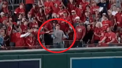 Vídeo: fanático de los Nationals arriesgó el cuerpo por su cerveza y ganó el mejor premio de su vida en la Serie Mundial