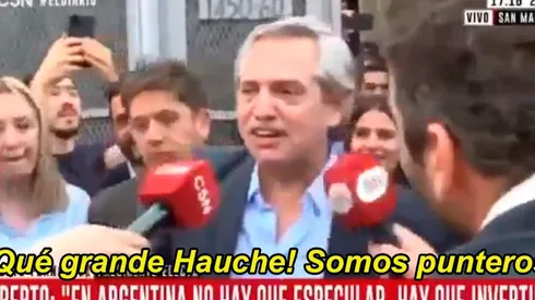 Video: Alberto Fernández se enteró en vivo que Argentinos es puntero del campeonato