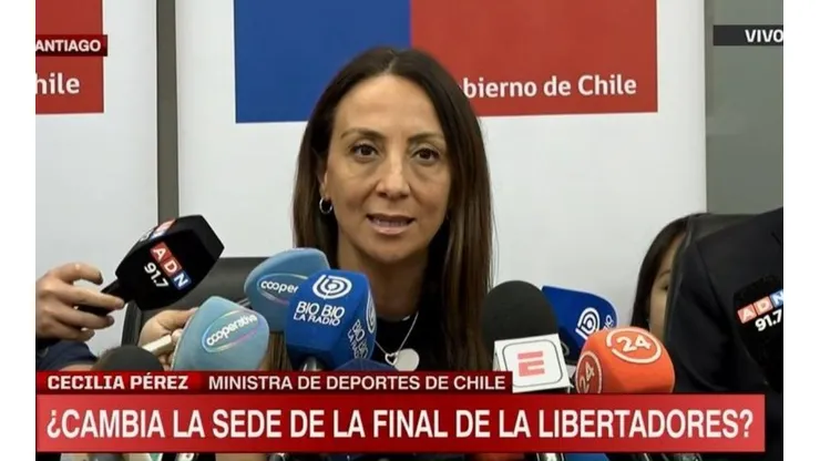Lo confirmó la Ministra de Deporte de Chile: la final de la Copa Libertadores es en Santiago