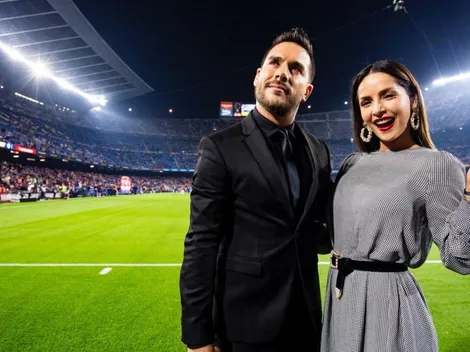 Carmen Villalobos y su esposo se robaron el show en el Camp Nou antes del Barça-Valladolid