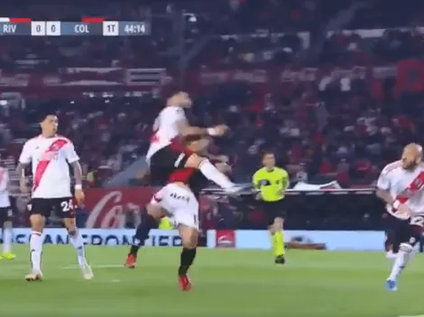 Era penal: Casco casi manda al hospital a un rival y el árbitro no cobró nada