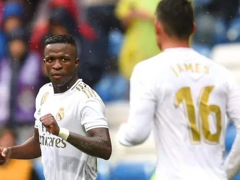 Vinicius representó su alegría por el nacimiento del hijo de James con dos emojis