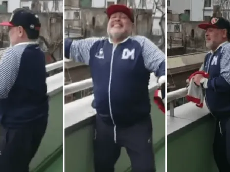 Video: Maradona bailó al ritmo de los hinchas de Newell's
