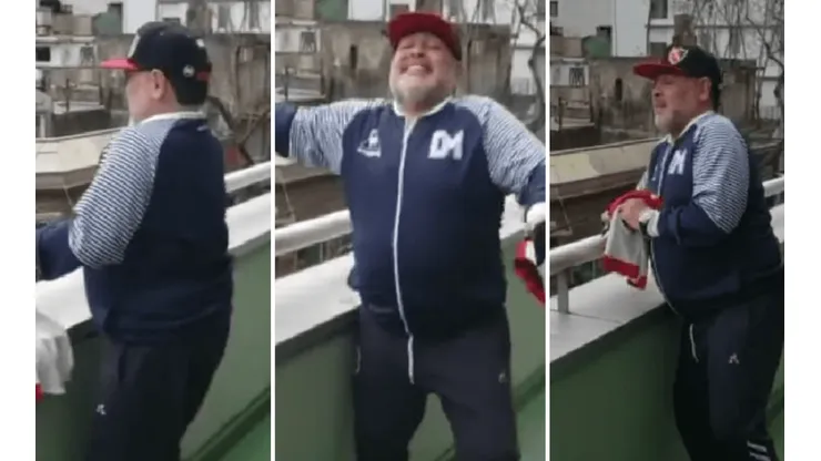 Video: Maradona bailó al ritmo de los hinchas de Newell's