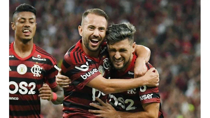 El festejo de los jugadores de Flamengo.