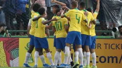 La celebración de los jugadores brasileños.