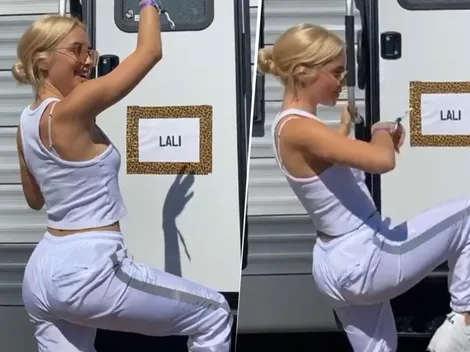 Lali vio su nombre en el camarín, metió tremendo perreo y subió el video