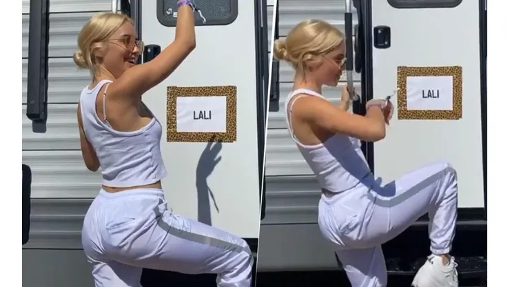 Lali vio su nombre en el camarín, metió tremendo perreo y subió el video