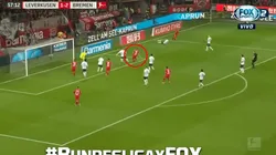 Foto de Lucas Alario definiendo.