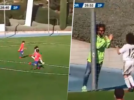 Marcelo fue a ver a su hijo jugar, metió un gol y morimos de ternura con el festejo