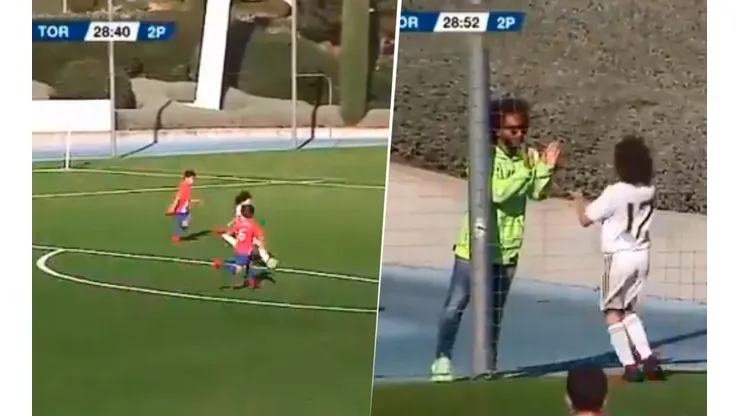 Marcelo fue a ver a su hijo jugar, metió un gol y morimos de ternura con el festejo