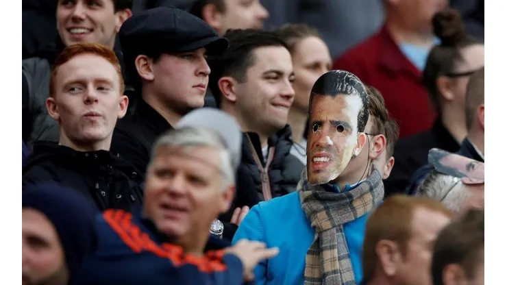 La cara de Tevez, presente en las tribunas.