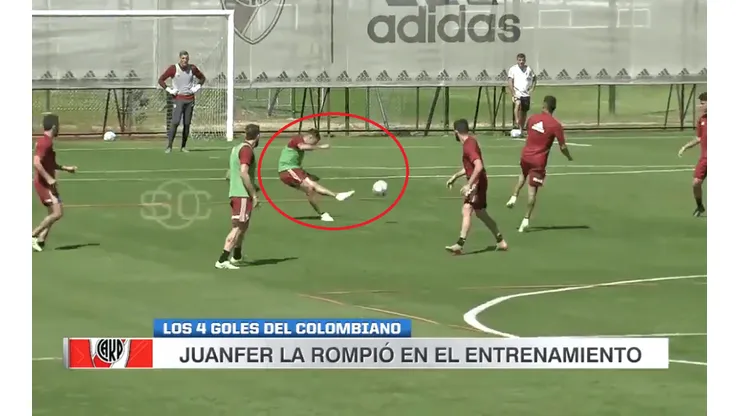 Una bestia: Quintero no pierde el tiempo y marcó cuatro golazos en la práctica de River Plate