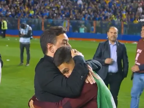El tierno abrazo de Quintero con Gallardo tras clasificar a la final de la Copa Libertadores 2019