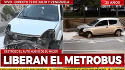 Quiso festejar la clasificación de River, se emborrachó y destruyó el auto de su esposa