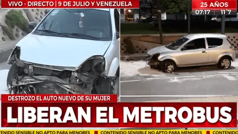 Quiso festejar la clasificación de River, se emborrachó y destruyó el auto de su esposa