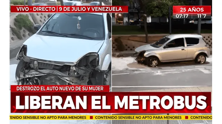 Quiso festejar la clasificación de River, se emborrachó y destruyó el auto de su esposa