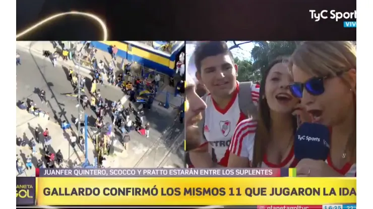 Video: a dos hinchas de River les preguntaron qué le gritarían a los jugadores y una desbarrancó