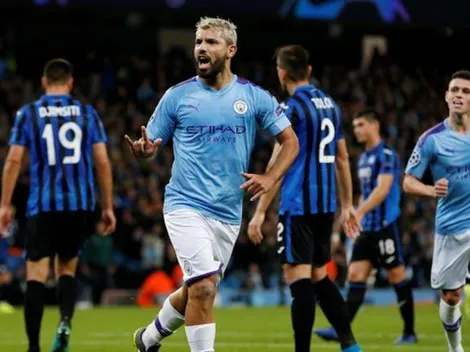 Imparable: Agüero hizo dos goles en cuatro minutos y dio vuelta el partido ante el Atalanta