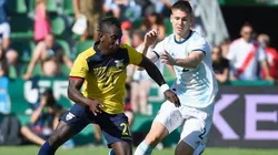 Ecuador durante el reciente amistoso ante Argentina.