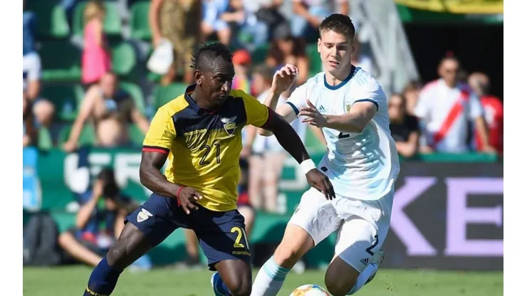 Ecuador durante el reciente amistoso ante Argentina.