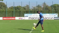 Felipe Caicedo en el entrenamiento de la Lazio.