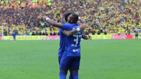 El festejo de los jugadores ecuatorianos.