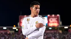 James Rodríguez en el duelo del Real Madrid contra el Mallorca por LaLiga.