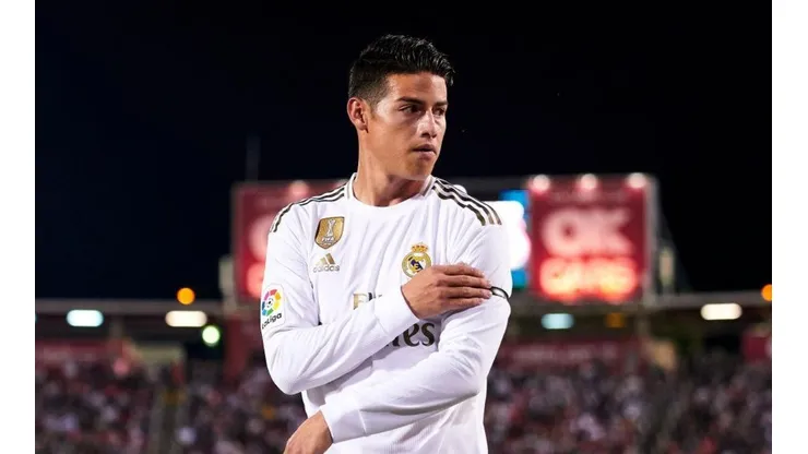 James Rodríguez en el duelo del Real Madrid contra el Mallorca por LaLiga.
