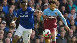 Yerry Mina en el duelo contra el West Ham United por la Premier League.