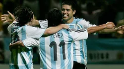 Foto de Messi y con Riquelme.