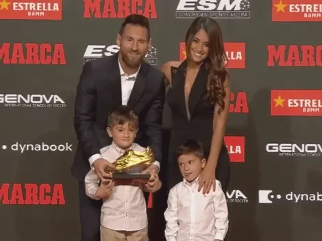 El rey de Europa: Lionel Messi recibió su sexta Bota de Oro junto a su familia