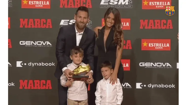 El rey de Europa: Lionel Messi recibió su sexta Bota de Oro junto a su familia