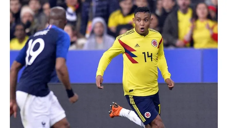 Muriel jugando con Colombia.