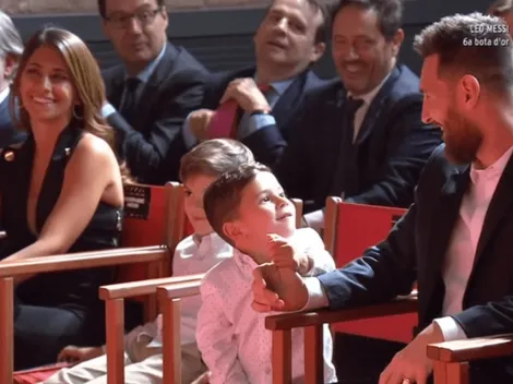 Leo Messi llegó en familia a buscar su sexta Bota de Oro