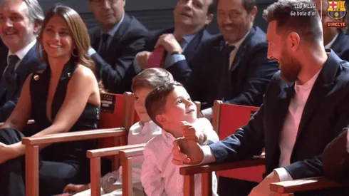 Leo Messi llegó en familia a buscar su sexta Bota de Oro