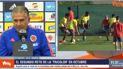 Carlos Queiroz, en rueda de prensa antes del juego contra Argelia.