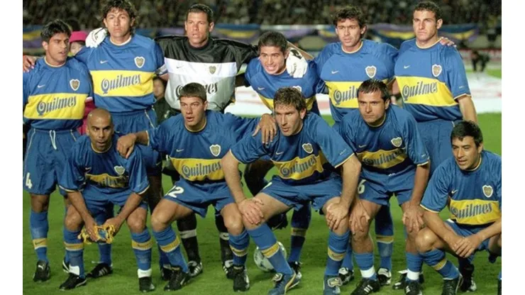 El equipo de Boca en la final contra Real Madrid.
