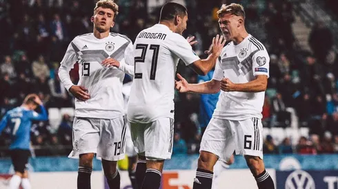 La celebración de los jugadores alemanes.