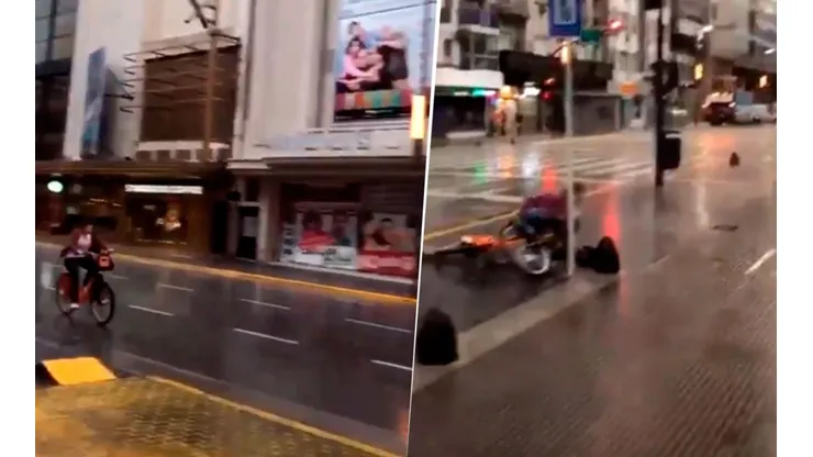 Video viral: andaba en bicicleta hasta que un poste diabólico se cruzó en su camino