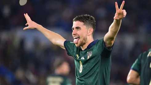 Jorginho celebra el primer gol del partido.