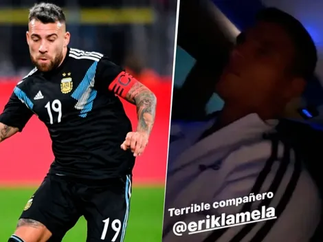 Otamendi lo agarró dormido a Lamela y lo trolleó en Instagram