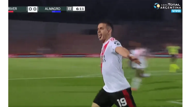 River metió un jugadón, le dio al travesaño y Borré aprovechó para el 1-0