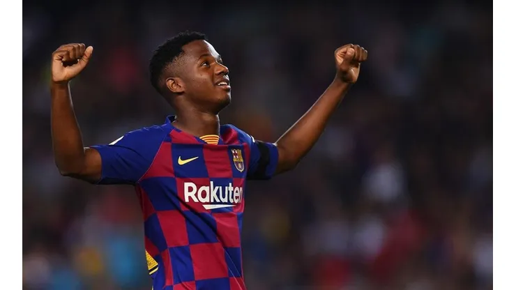 Ansu Fati con la camiseta de Barcelona.