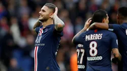 Mauro Icardi festejando un tanto en PSG.