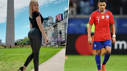 Foto de Alexis Sánchez y la mujer.
