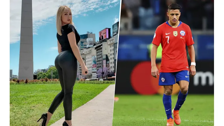 Foto de Alexis Sánchez y la mujer.