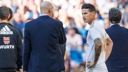 Zinedine Zidane y James Rodríguez en el último juego contra Granada.