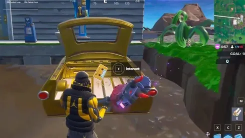 Como conseguir la grabación del Visitante en Isla Flotante y Ciudad Comercio de Fortnite